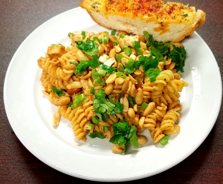 Thai Spicy Peanut Butter Pasta. A great twist on pasta